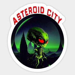 Funny Vintage Alien asteroid city Cool Space Sticker